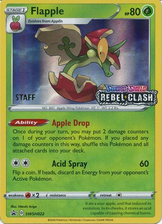 Flapple (SWSH022) (Staff Prerelease Promo) [Sword & Shield: Black Star Promos] | Card Merchant Takapuna