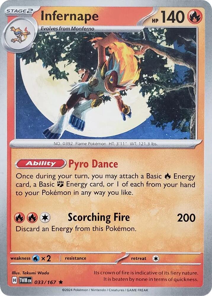Infernape (033/167) (Theme Deck Exclusive) [Scarlet & Violet: Twilight Masquerade] | Card Merchant Takapuna