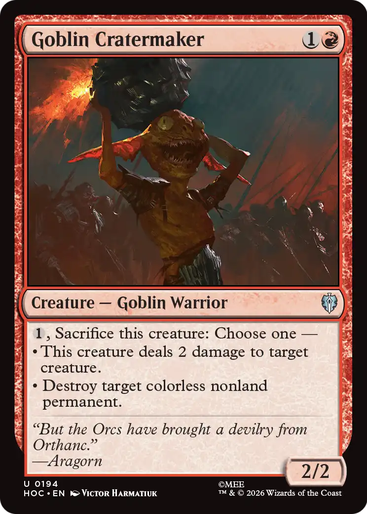 Goblin Cratermaker [The Hobbit: Eternal-Legal] | Card Merchant Takapuna