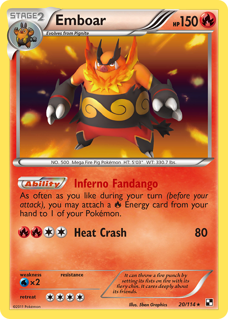 Emboar (20/114) [Black & White: Base Set] | Card Merchant Takapuna