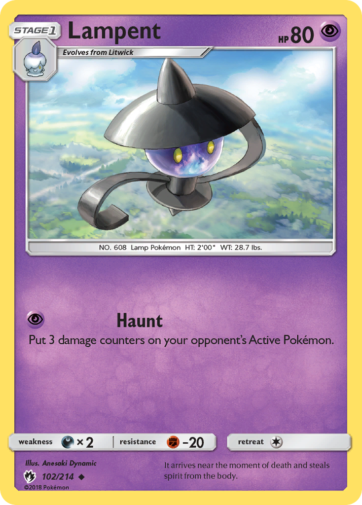 Lampent (102/214) [Sun & Moon: Lost Thunder] | Card Merchant Takapuna