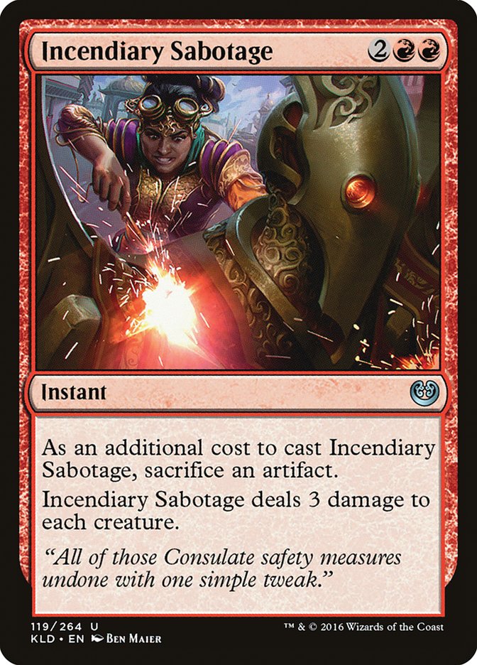 Incendiary Sabotage [Kaladesh] | Card Merchant Takapuna