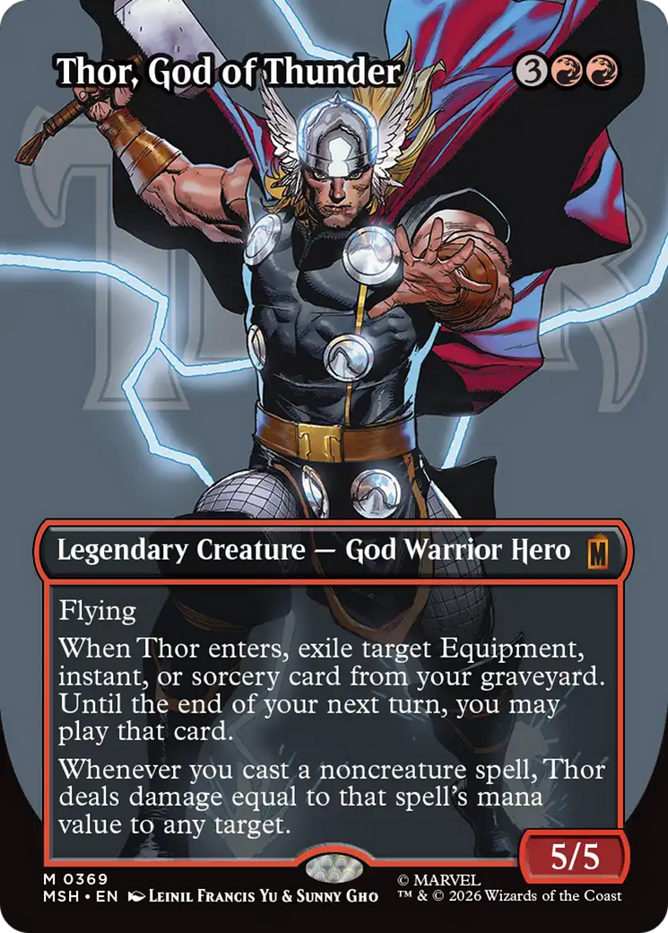 Thor, God of Thunder (Borderless) (0369) [Marvel Super Heroes] | Card Merchant Takapuna
