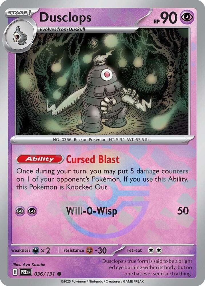 Dusclops (036/131) (Poke Ball Pattern) [Scarlet & Violet: Prismatic Evolutions] | Card Merchant Takapuna