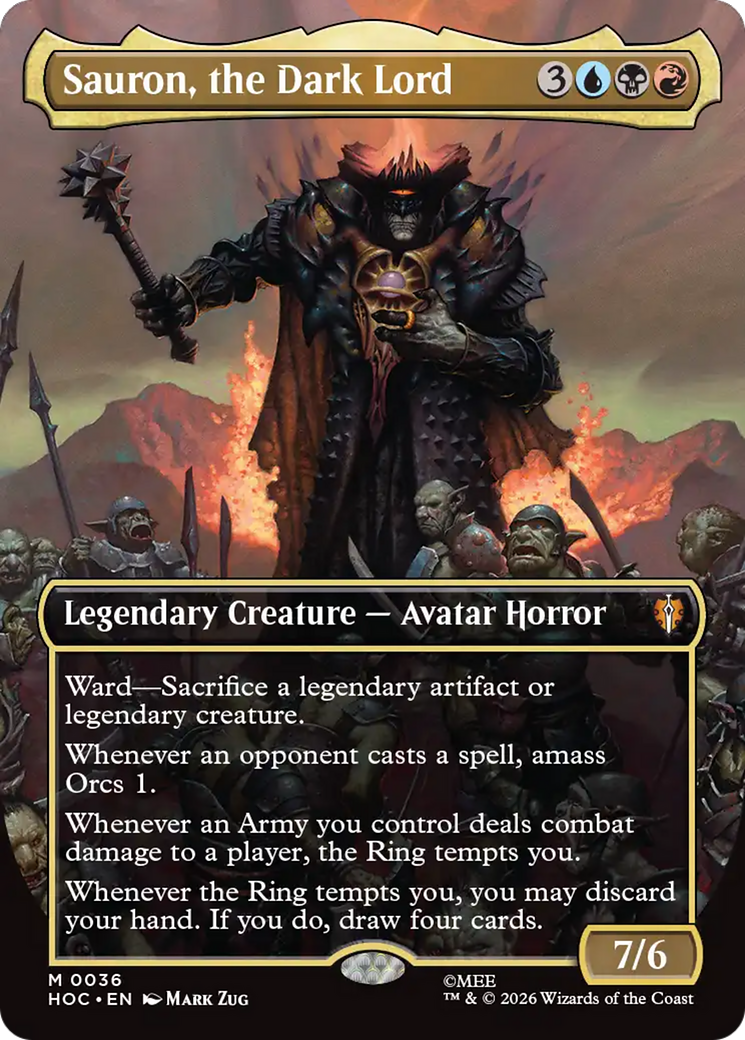 Sauron, the Dark Lord (Borderless) [The Hobbit: Eternal-Legal] | Card Merchant Takapuna