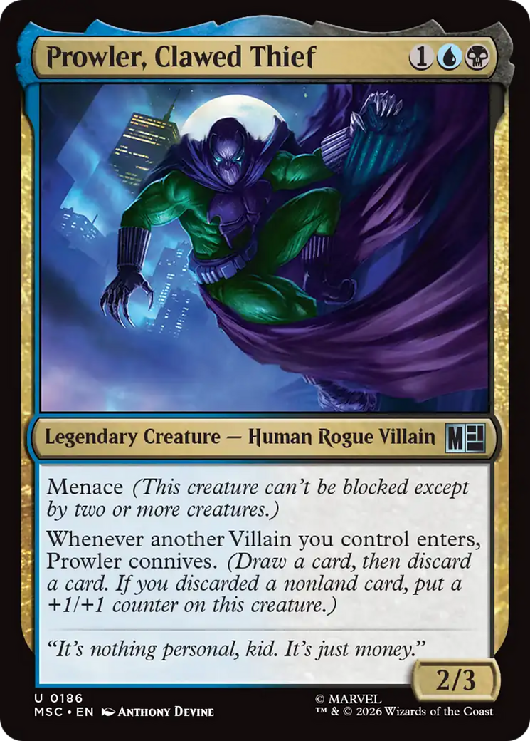 Prowler, Clawed Thief (Surge Foil) [Marvel Super Heroes] | Card Merchant Takapuna