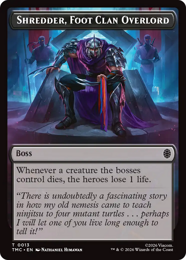 Shredder, Foot Clan Overlord [Teenage Mutant Ninja Turtles Commander Tokens] | Card Merchant Takapuna