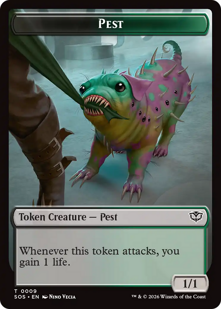 Fractal (0005) // Pest (0009) Double-Sided Token [Secrets of Strixhaven Tokens] | Card Merchant Takapuna
