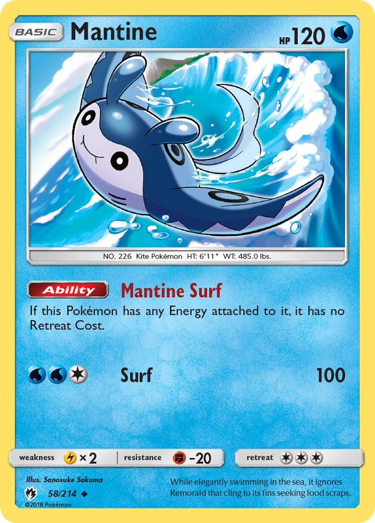 Mantine (58/214) [Sun & Moon: Lost Thunder] | Card Merchant Takapuna