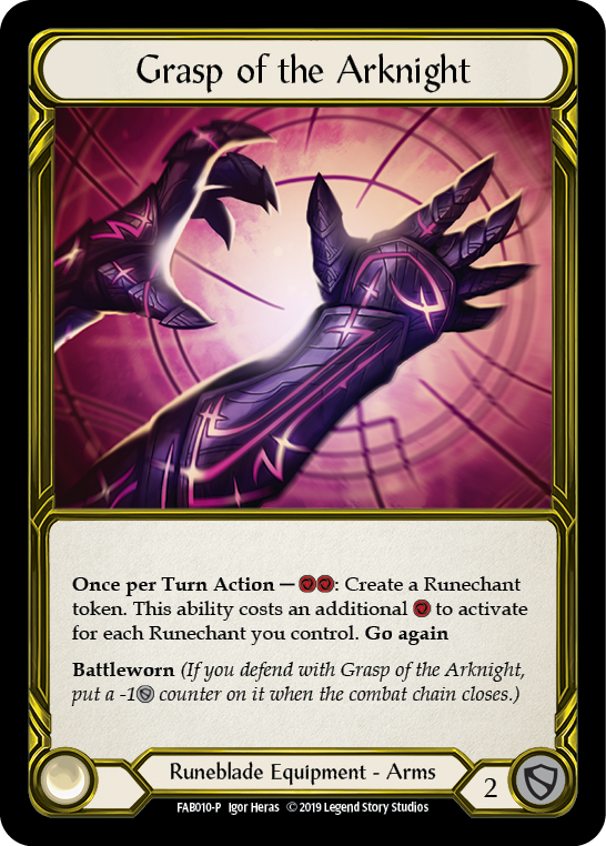 Grasp of the Arknight [FAB010-P] (Promo)  1st Edition Cold Foil - Golden | Card Merchant Takapuna