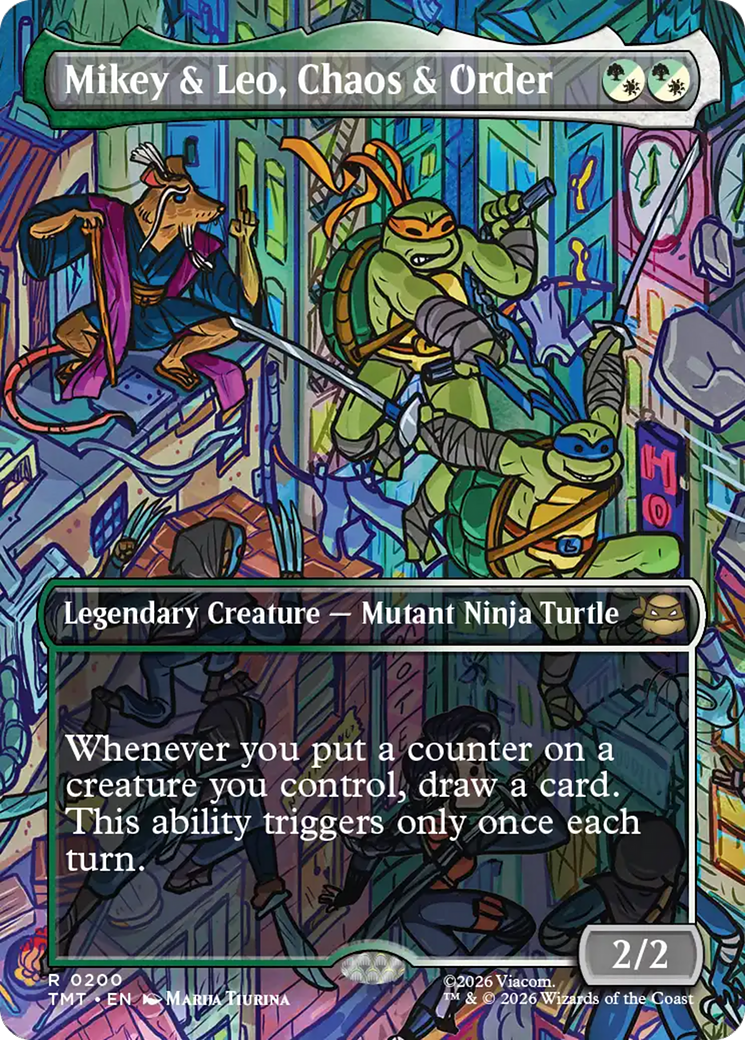 Mikey & Leo, Chaos & Order (Borderless) [Teenage Mutant Ninja Turtles] | Card Merchant Takapuna