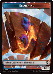 Elemental (0021) // Phyrexian Myr Double-Sided Token [Secrets of Strixhaven Commander Tokens] | Card Merchant Takapuna
