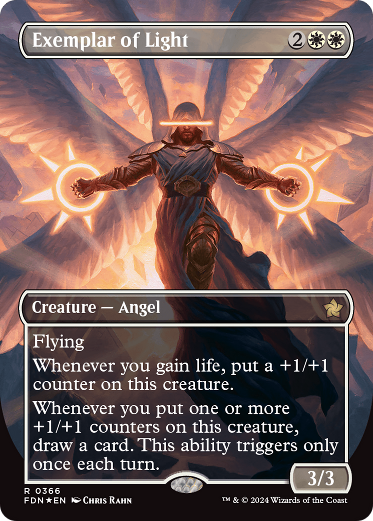 Exemplar of Light (Borderless) (Mana Foil) [Foundations] | Card Merchant Takapuna