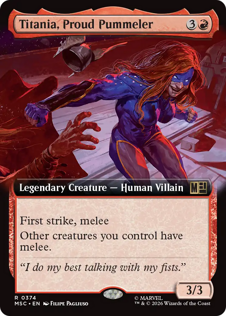 Titania, Proud Pummeler (Extended Art) [Marvel Super Heroes Commander] | Card Merchant Takapuna