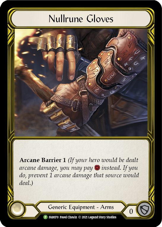 Nullrune Gloves (Golden) [FAB070] (Promo)  Cold Foil | Card Merchant Takapuna