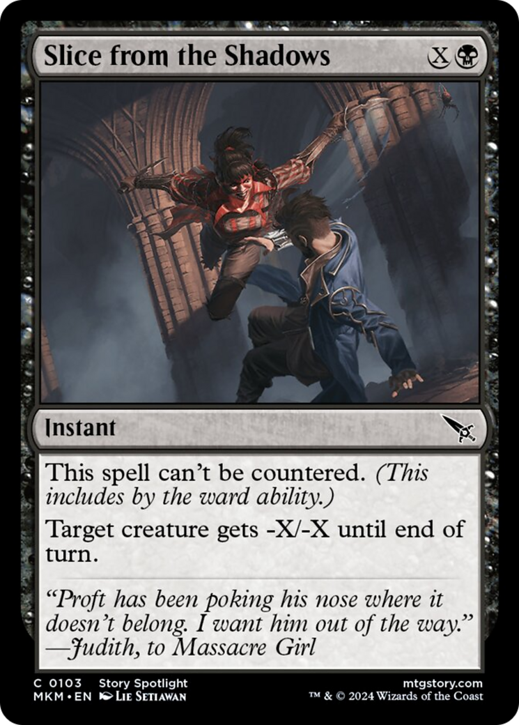 Slice from the Shadows [Murders at Karlov Manor] | Card Merchant Takapuna