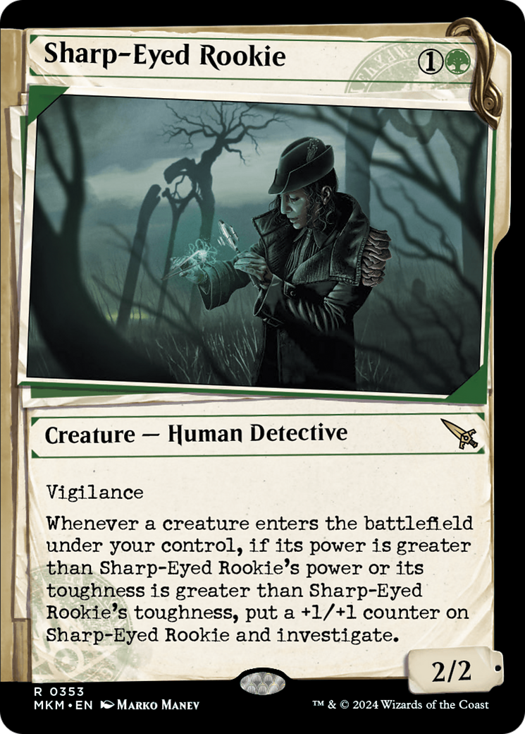 Sharp-Eyed Rookie (Showcase) [Murders at Karlov Manor] | Card Merchant Takapuna