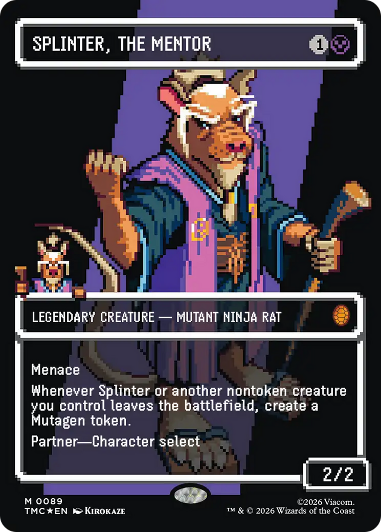 Splinter, the Mentor (0089) (Borderless) (Surge Foil) [Teenage Mutant Ninja Turtles Commander] | Card Merchant Takapuna