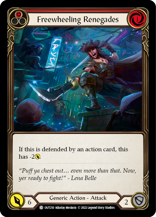 Freewheeling Renegades (Red) [OUT210] (Outsiders)  Rainbow Foil | Card Merchant Takapuna