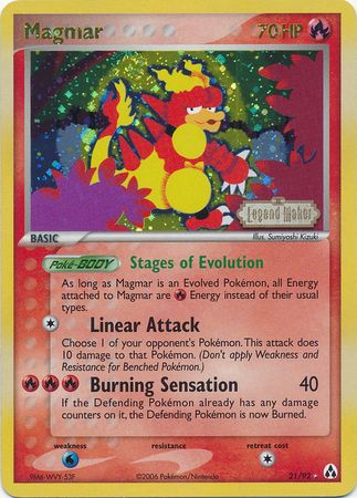Magmar (21/92) (Stamped) [EX: Legend Maker] | Card Merchant Takapuna