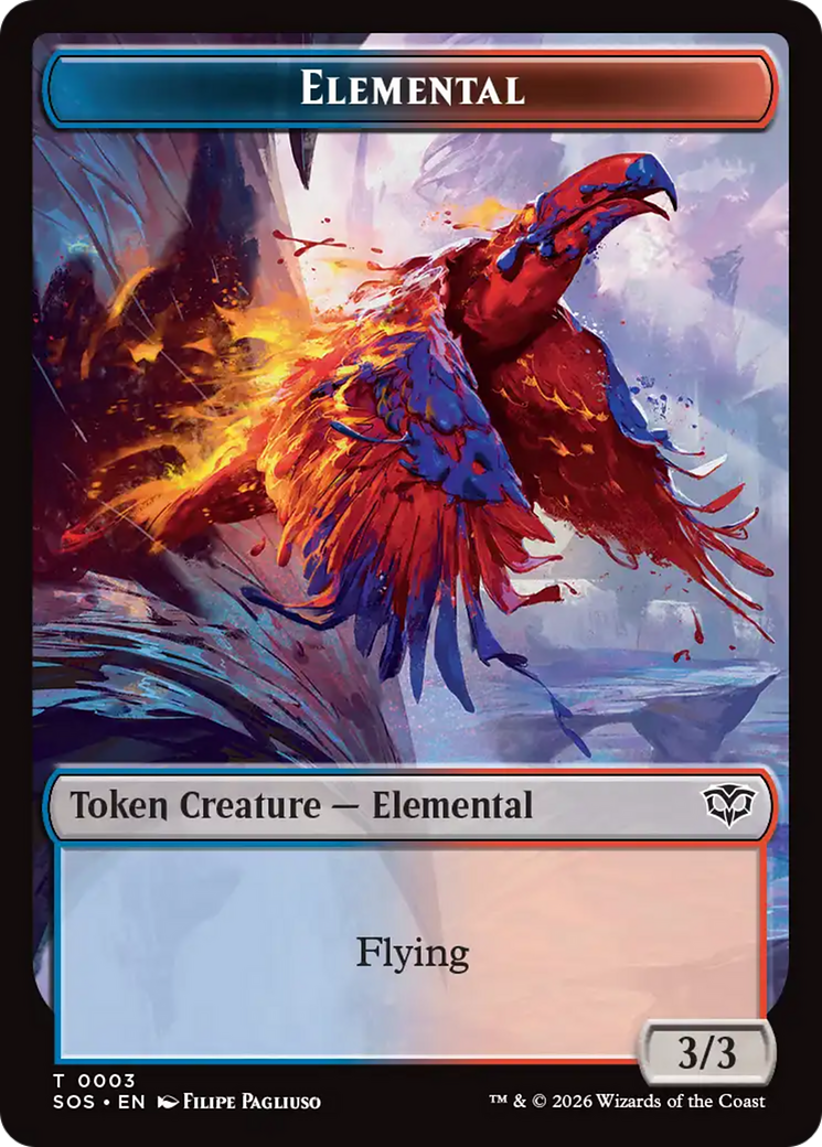 Elemental (0003) // Treasure Double-Sided Token [Secrets of Strixhaven Tokens] | Card Merchant Takapuna