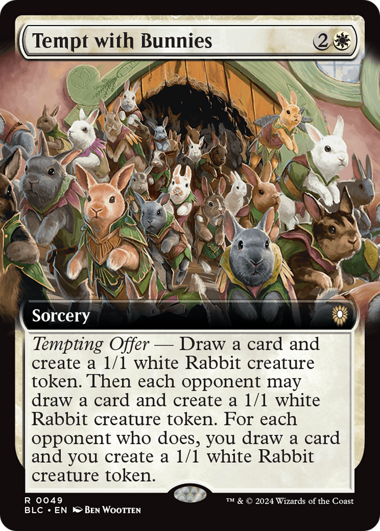 Tempt with Bunnies (Extended Art) [Bloomburrow Commander] | Card Merchant Takapuna