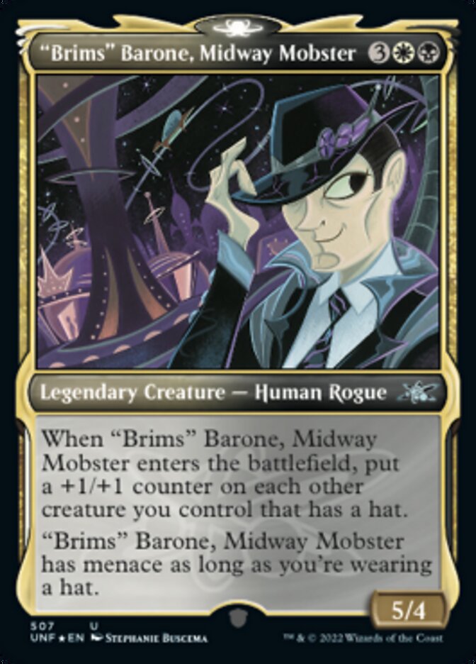 "Brims" Barone, Midway Mobster (Showcase) (Galaxy Foil) [Unfinity] | Card Merchant Takapuna