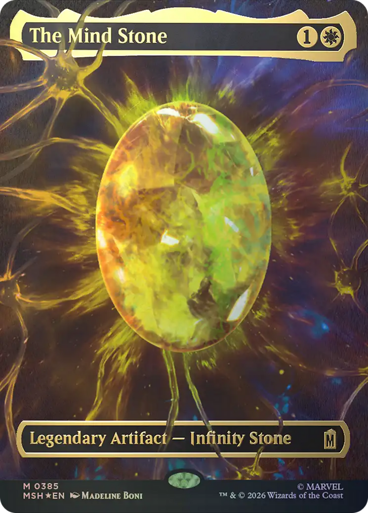 The Mind Stone (Borderless) (Cosmic Foil) [Marvel Super Heroes] | Card Merchant Takapuna
