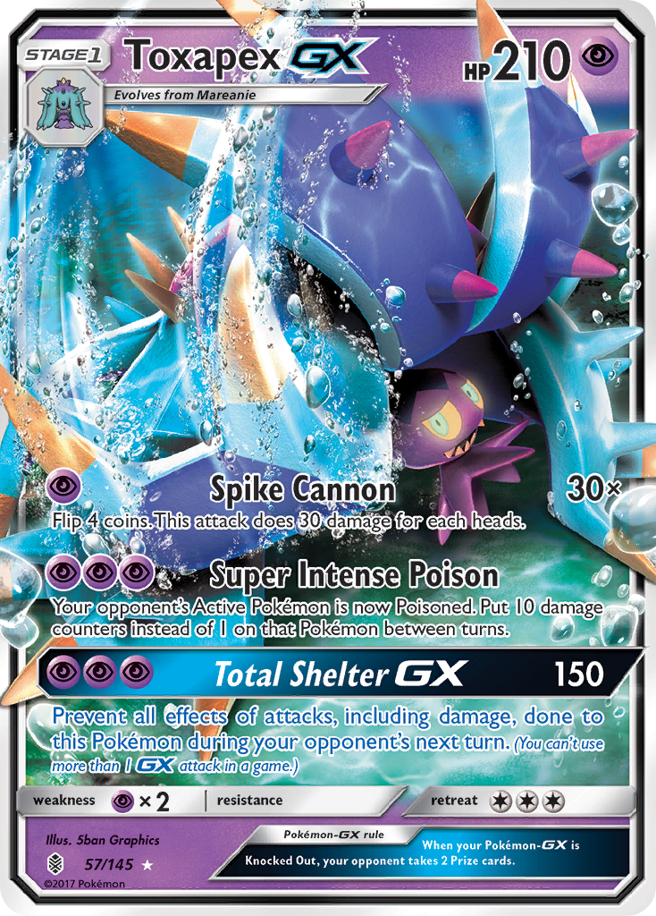 Toxapex GX (57/145) [Sun & Moon: Guardians Rising] | Card Merchant Takapuna