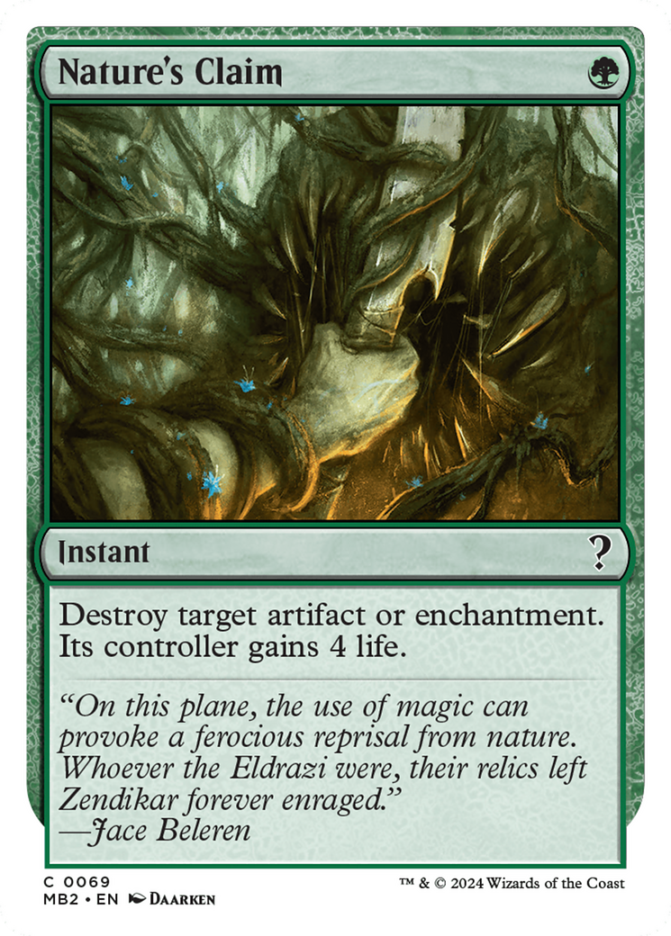 Nature's Claim (White Border) [Mystery Booster 2] | Card Merchant Takapuna