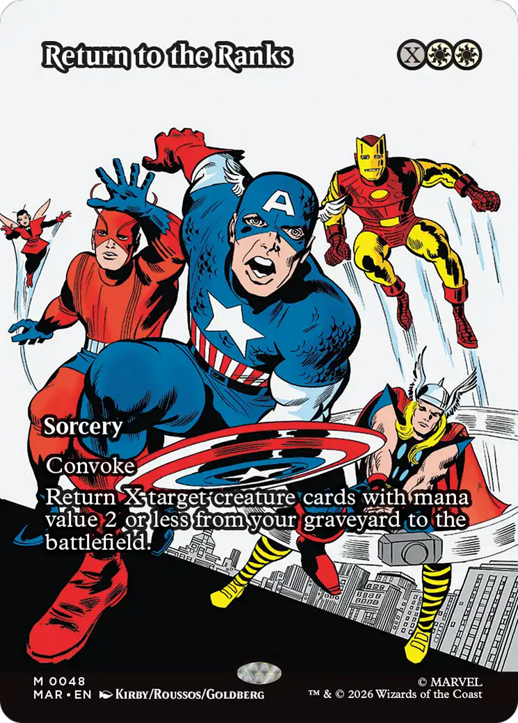 Return to the Ranks (Borderless) [Marvel Universe: Eternal-Legal] | Card Merchant Takapuna