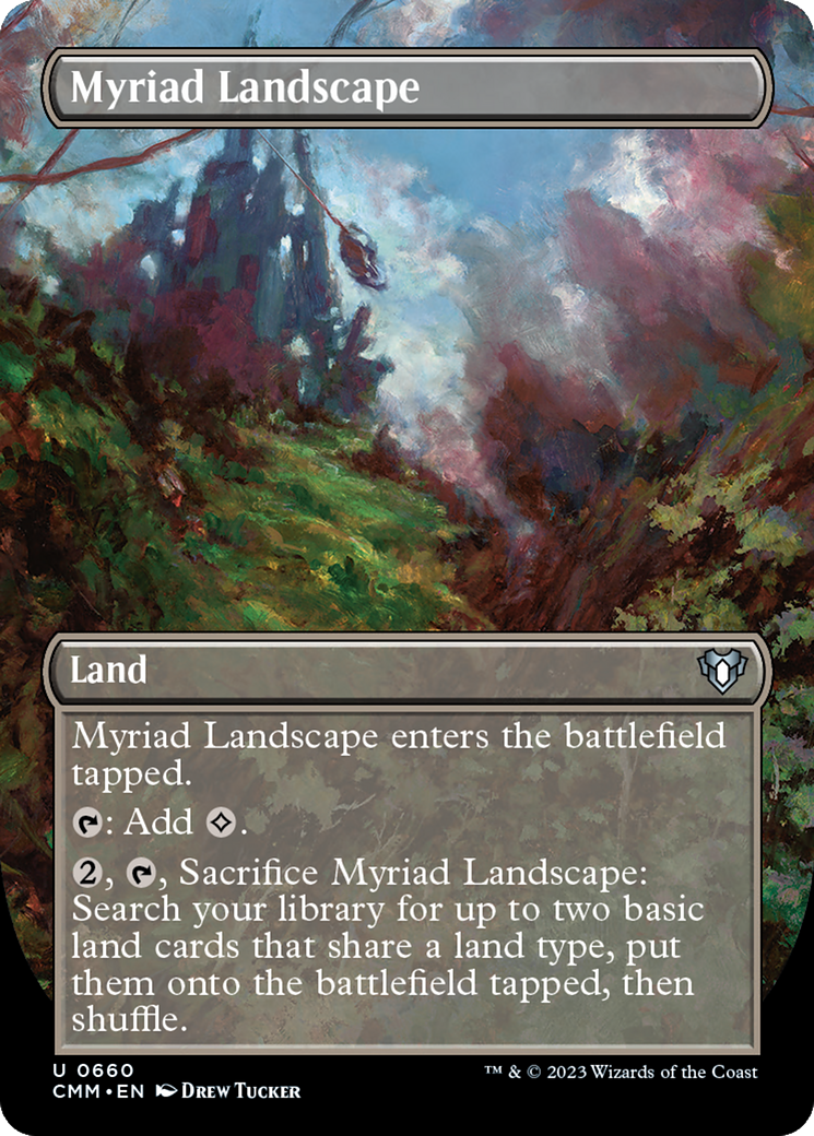 Myriad Landscape (Borderless Alternate Art) [Commander Masters] | Card Merchant Takapuna