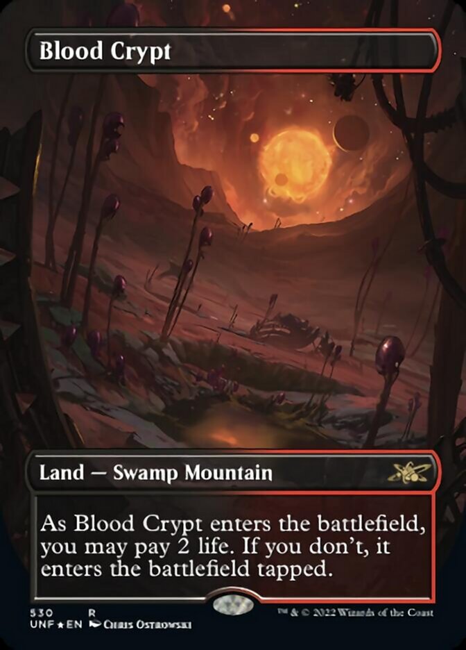 Blood Crypt (Borderless) (Galaxy Foil) [Unfinity] | Card Merchant Takapuna