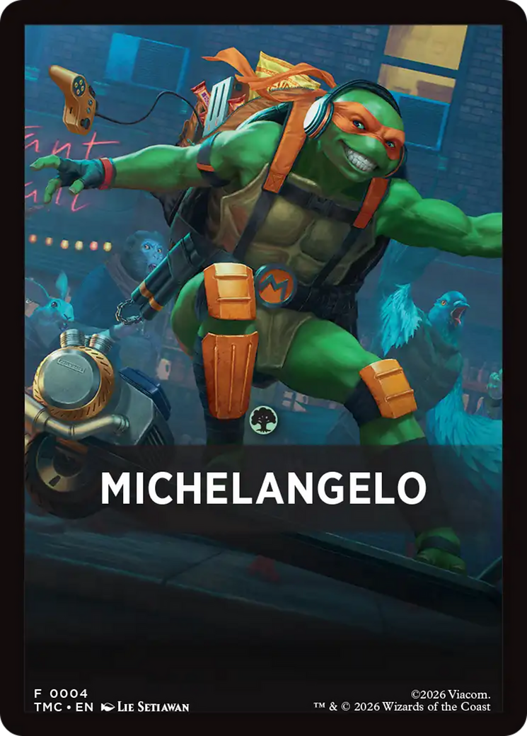 Michelangelo Theme Card [Teenage Mutant Ninja Turtles Commander Tokens] | Card Merchant Takapuna