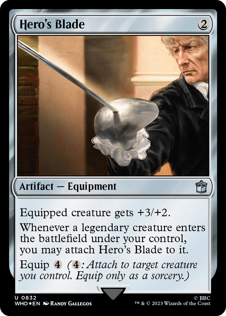 Hero's Blade (Surge Foil) [Doctor Who] | Card Merchant Takapuna