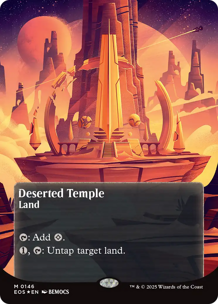 Deserted Temple (0146) (Borderless) (Galaxy Foil) [Edge of Eternities: Stellar Sights] | Card Merchant Takapuna