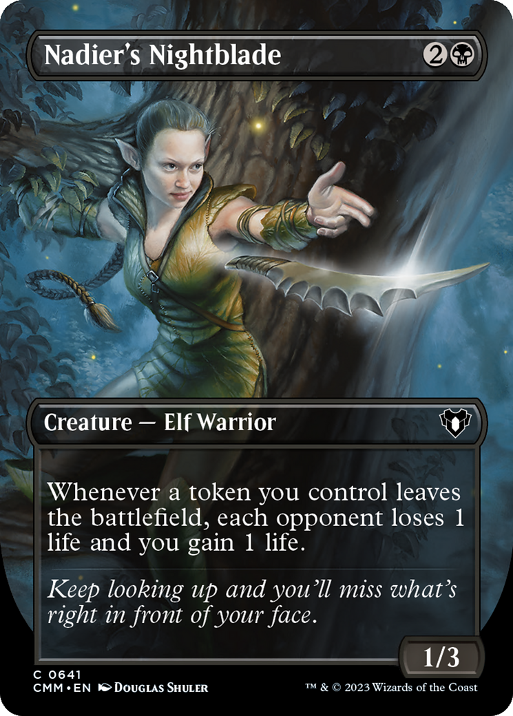 Nadier's Nightblade (Borderless Alternate Art) [Commander Masters] | Card Merchant Takapuna