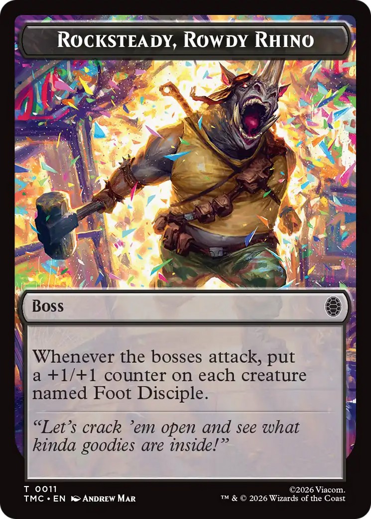 Rocksteady, Rowdy Rhino [Teenage Mutant Ninja Turtles Commander Tokens] | Card Merchant Takapuna