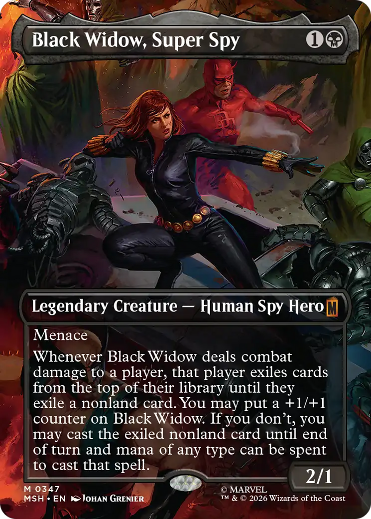 Black Widow, Super Spy (Borderless) (0347) [Marvel Super Heroes] | Card Merchant Takapuna