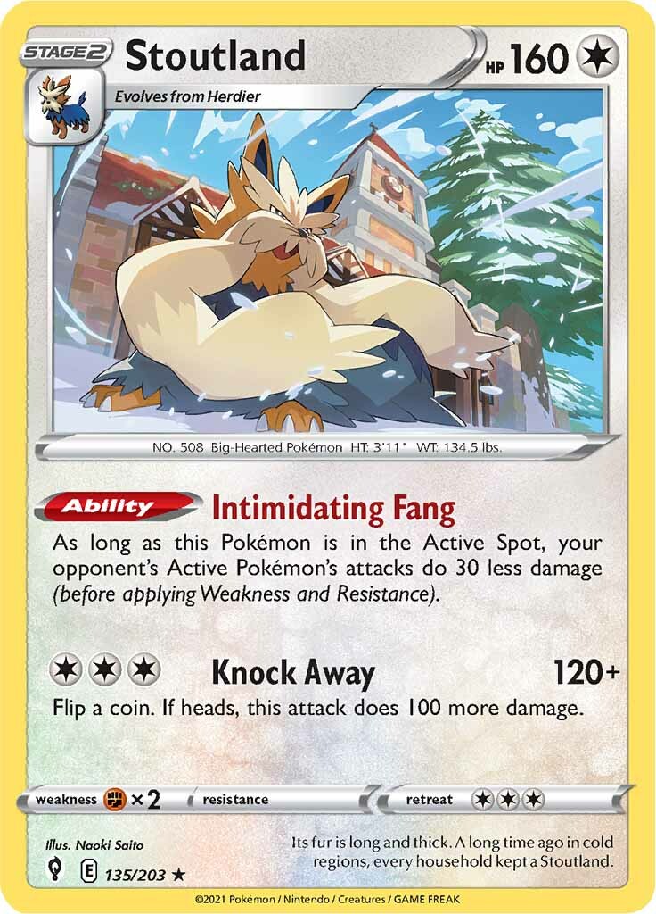 Stoutland (135/203) [Sword & Shield: Evolving Skies] | Card Merchant Takapuna