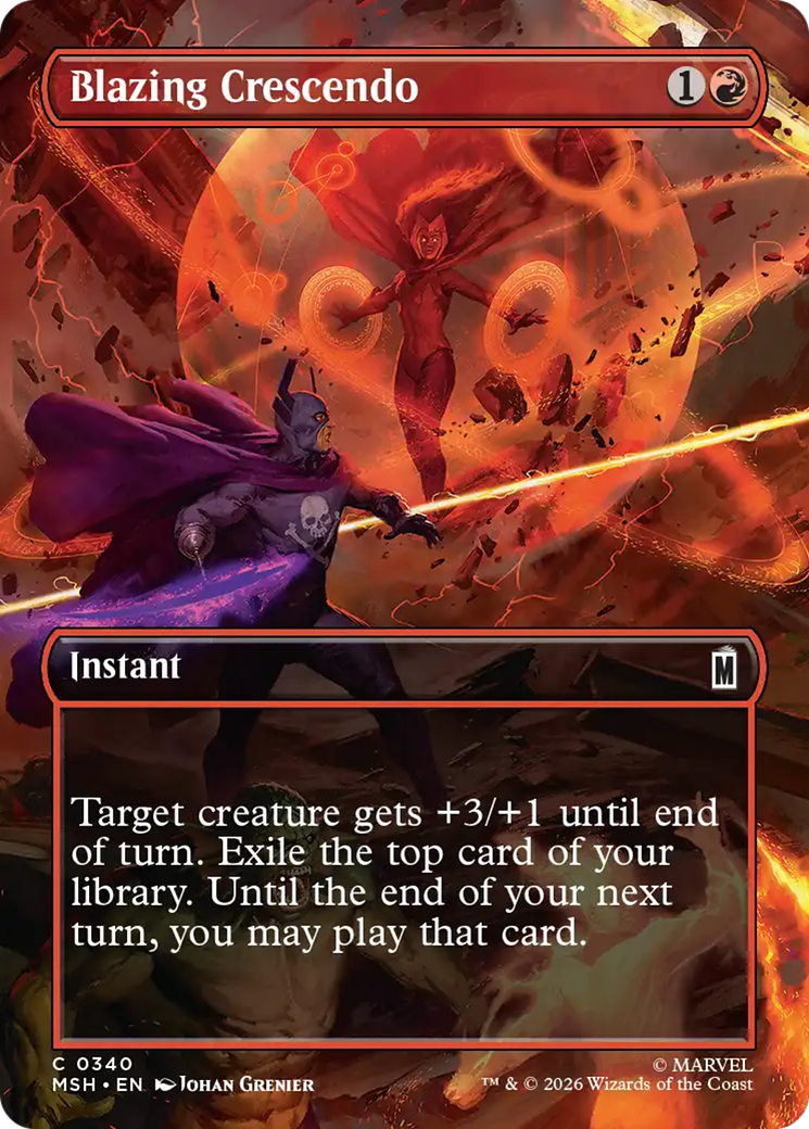 Blazing Crescendo (Borderless) [Marvel Super Heroes] | Card Merchant Takapuna
