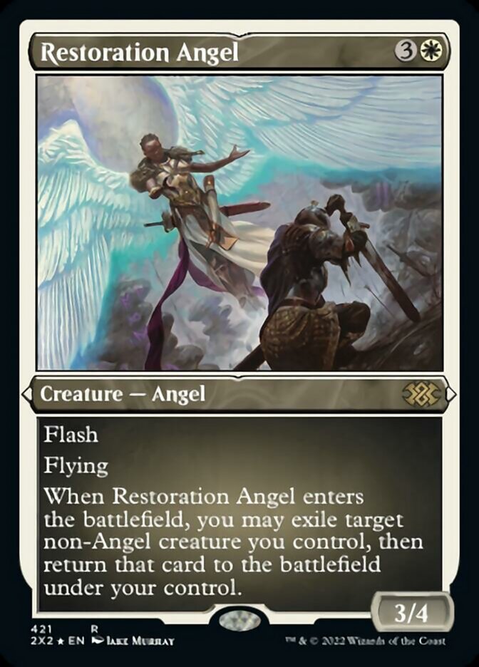 Restoration Angel (Foil Etched) [Double Masters 2022] | Card Merchant Takapuna