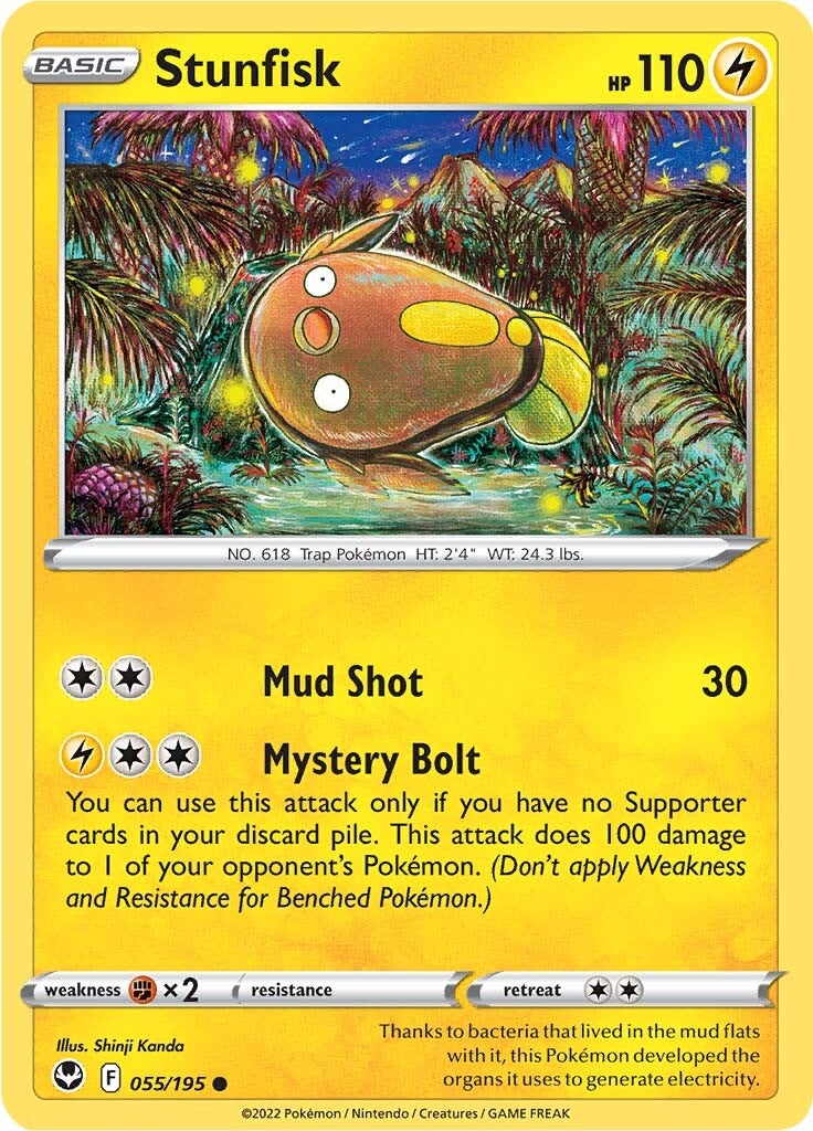 Stunfisk (055/195) [Sword & Shield: Silver Tempest] | Card Merchant Takapuna