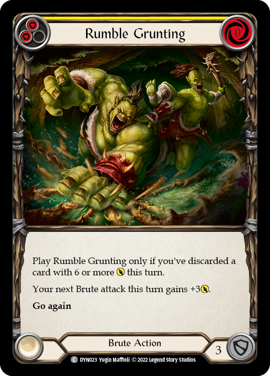Rumble Grunting (Yellow) [DYN023] (Dynasty)  Rainbow Foil | Card Merchant Takapuna