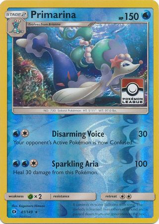 Primarina (41/149) (League Promo) [Sun & Moon: Base Set] | Card Merchant Takapuna