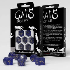 Q Workshop Cats Dice Set - Meowster Dice Set 7 | Card Merchant Takapuna