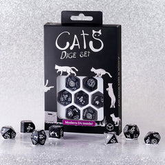 Q Workshop Cats Dice Set - Waffle Dice Set 7 | Card Merchant Takapuna