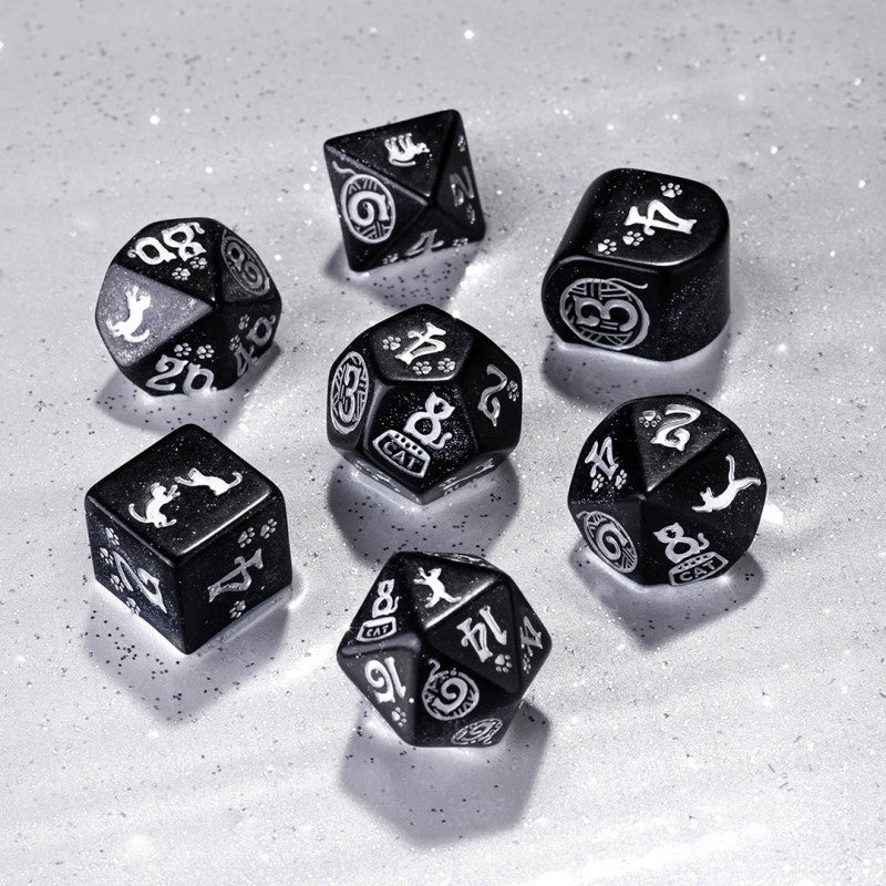 Q Workshop Cats Dice Set - Waffle Dice Set 7 | Card Merchant Takapuna