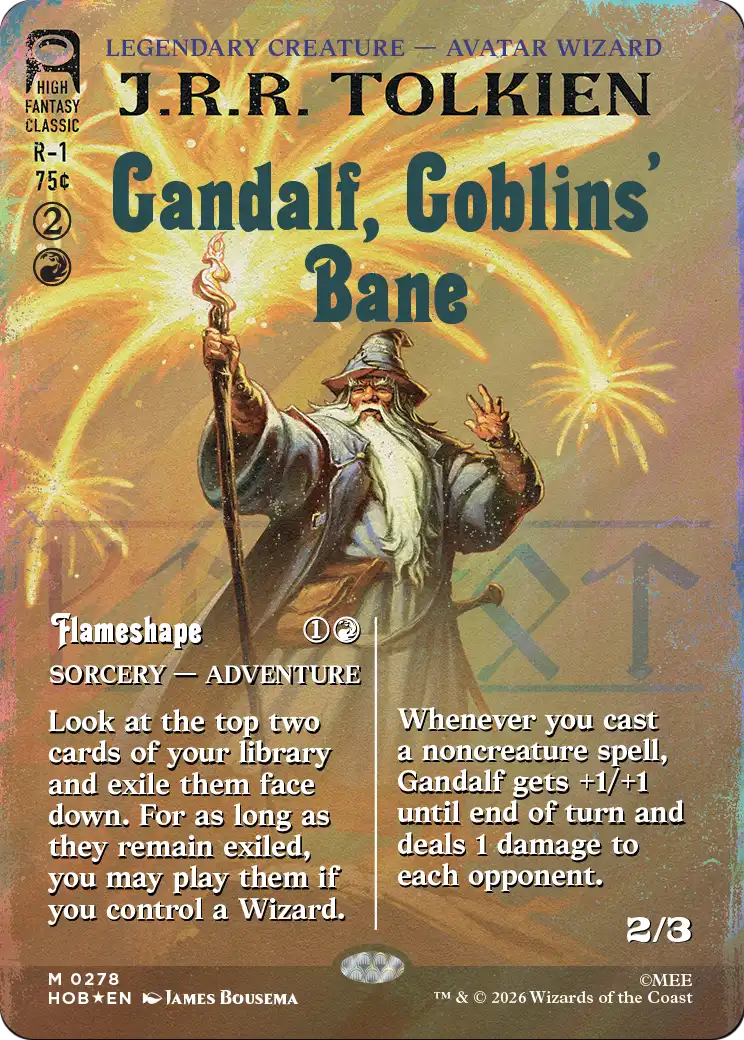 Gandalf, Goblins' Bane (Borderless) (Surge Foil) [The Hobbit] | Card Merchant Takapuna