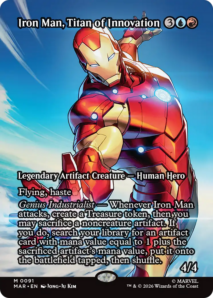 Iron Man, Titan of Innovation (Borderless) [Marvel Universe: Eternal-Legal] | Card Merchant Takapuna